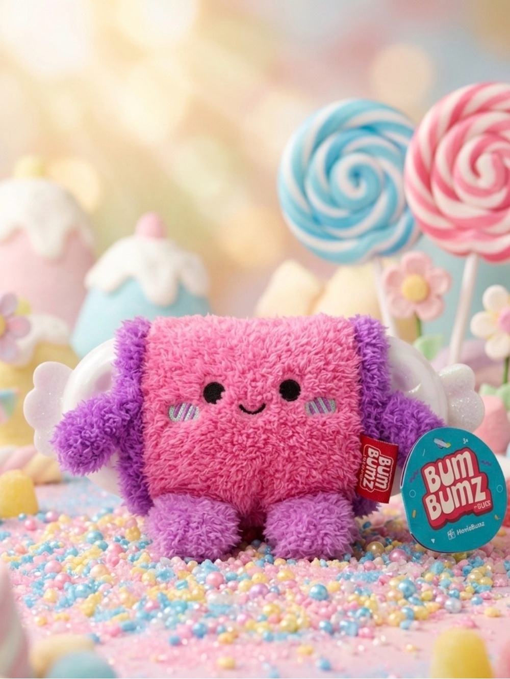 🍬 Charlize Bean 4.5 inch Movie BumBumz Plush Pink & Purple 🍭